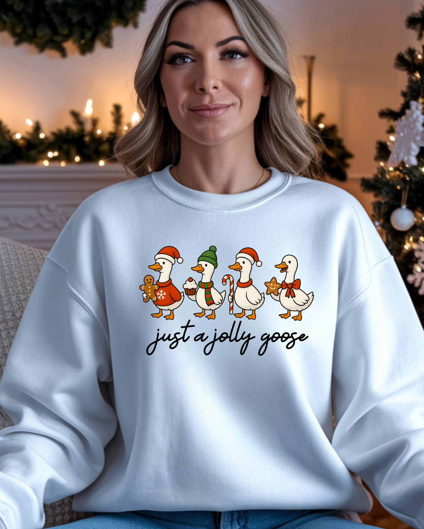 Just a Jolly Goose Sweater • Silly Goose Christmas Sweatshirt • Funny Xmas Jumper •