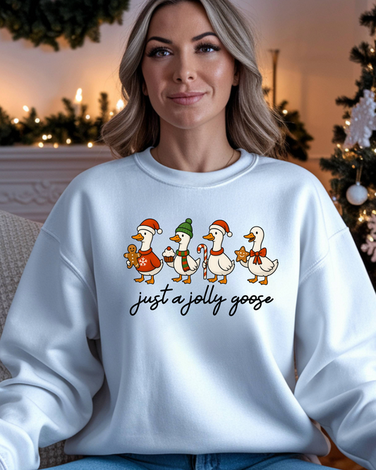 Just a Jolly Goose Sweater • Silly Goose Christmas Sweatshirt • Funny Xmas Jumper •