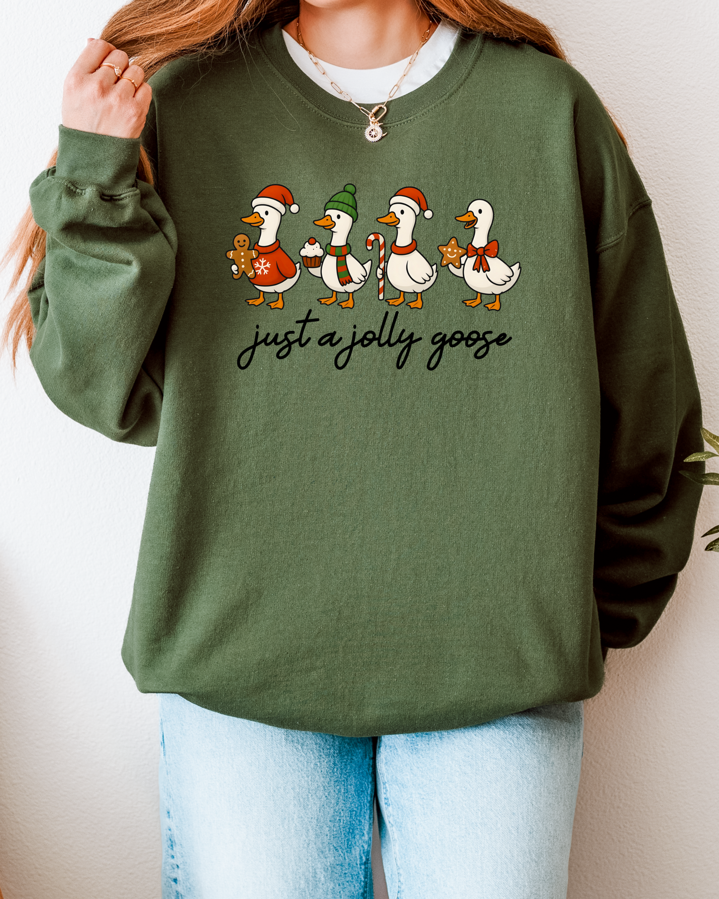 Just a Jolly Goose Sweater • Silly Goose Christmas Sweatshirt • Funny Xmas Jumper •