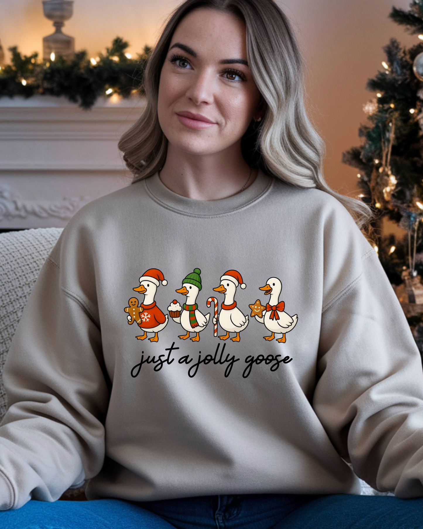 Just a Jolly Goose Sweater • Silly Goose Christmas Sweatshirt • Funny Xmas Jumper •