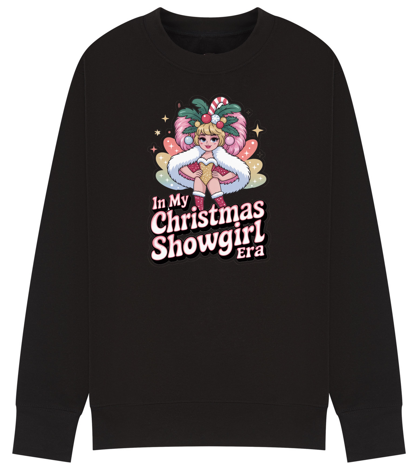 Christmas Showgirl Sweatshirt – Festive Kids & Adult Jumper in Multiple Colours
