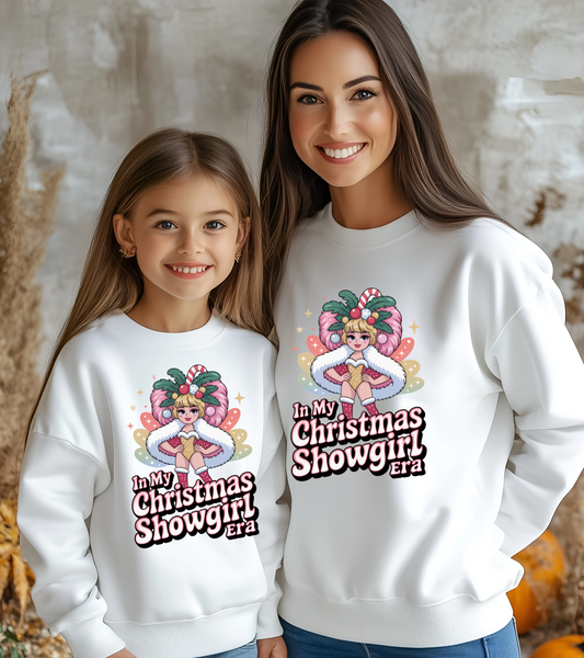 Christmas Showgirl Sweatshirt – Festive Kids & Adult Jumper in Multiple Colours