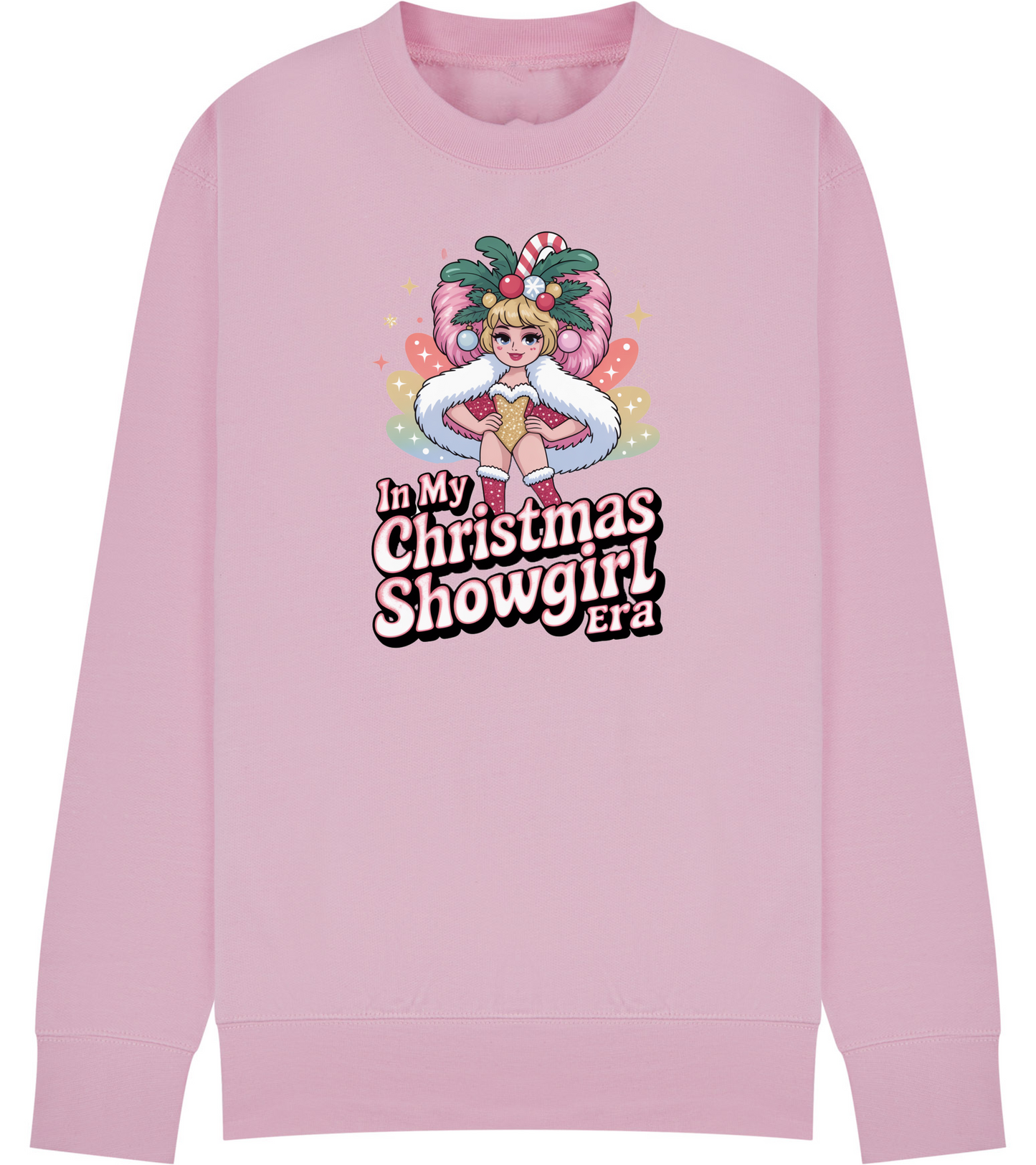 Christmas Showgirl Sweatshirt – Festive Kids & Adult Jumper in Multiple Colours