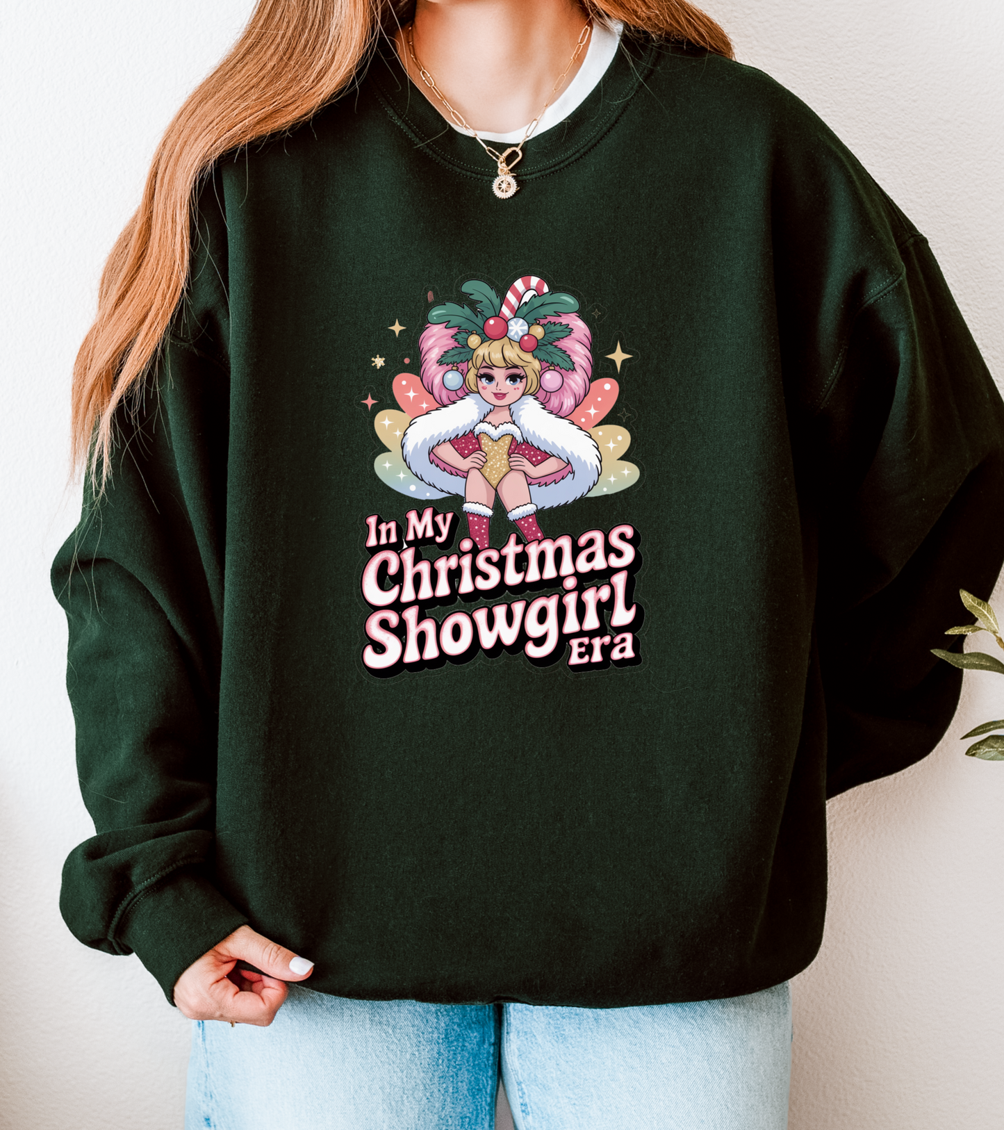 Christmas Showgirl Sweatshirt – Festive Kids & Adult Jumper in Multiple Colours