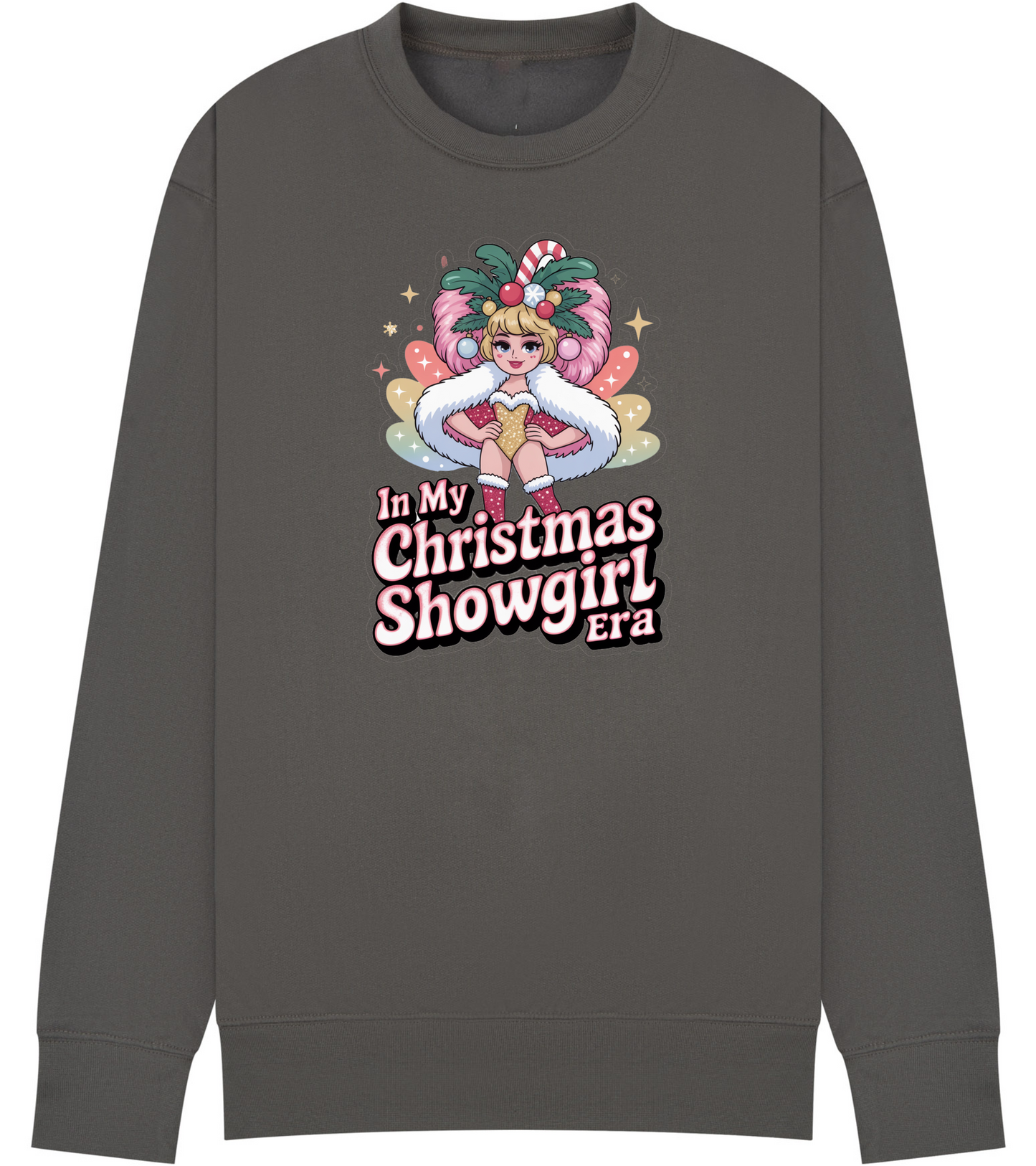Christmas Showgirl Sweatshirt – Festive Kids & Adult Jumper in Multiple Colours