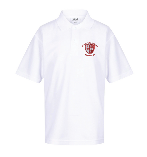 St Mary's White Polo shirt