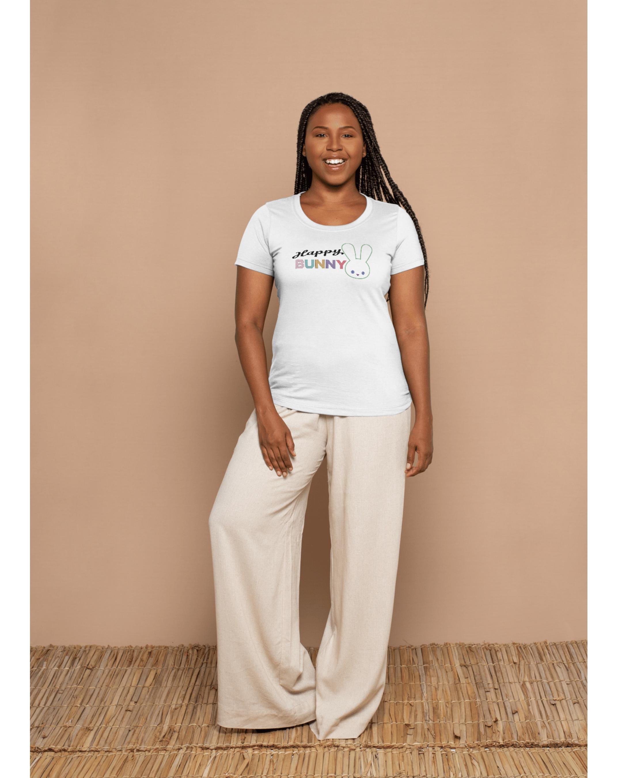 Women's Cute Bunny Shirt – Happy Bunny Graphic Tee, Unique Aesthetic T-Shirt Gift