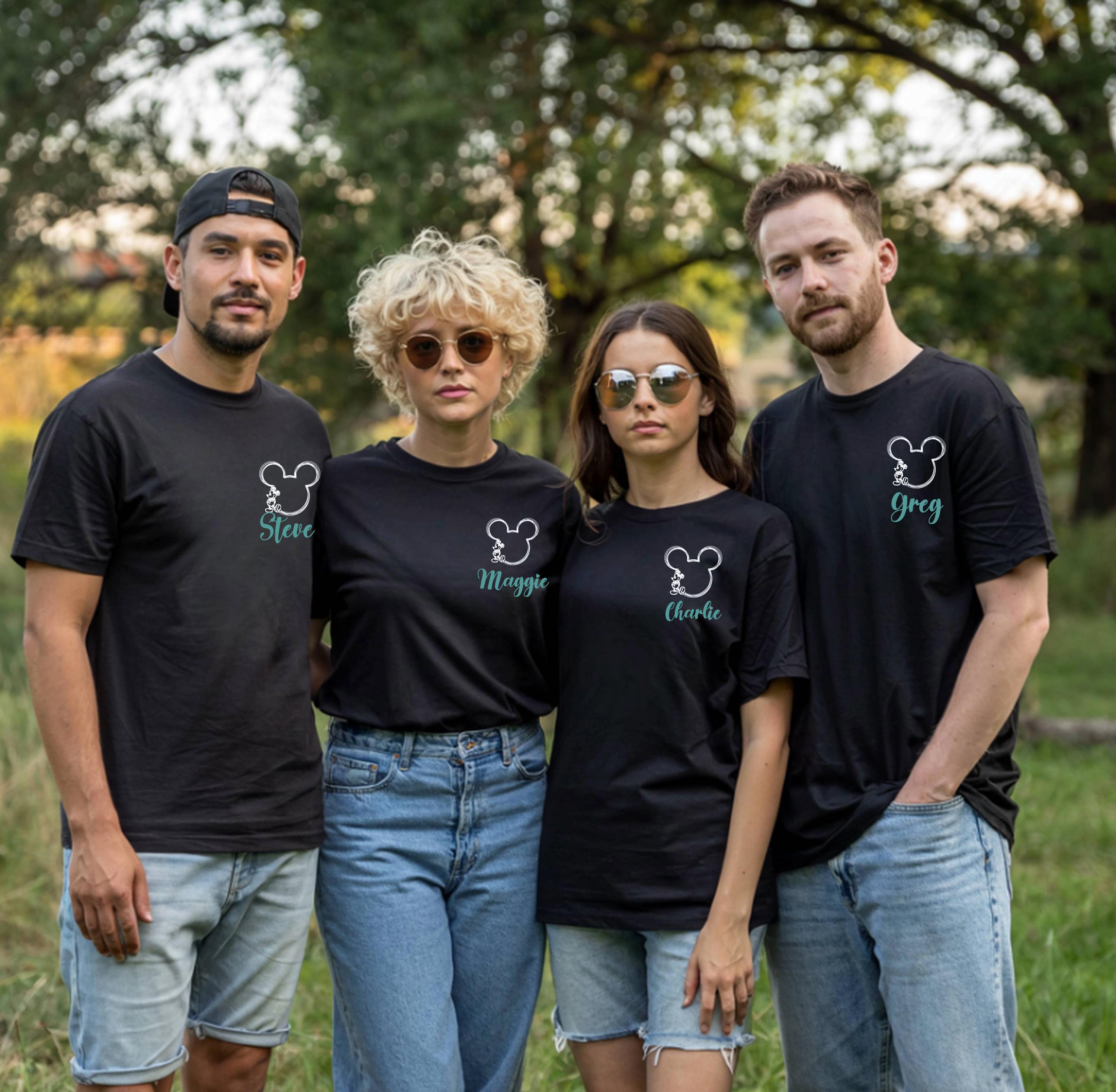 Disney Trip 2026 Family Tshirts – Mickey or Minnie Disneyland T-Shirts - Personalised Group Matching Holiday