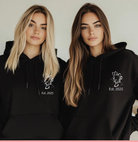 Personalised Mr and Mrs Disney Hoodies – Matching Mickey or Minnie Couple Hoodie – Est. Date – Wedding Gift, Honeymoon Outfit