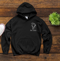 Personalised Mr and Mrs Disney Hoodies – Matching Mickey or Minnie Couple Hoodie – Est. Date – Wedding Gift, Honeymoon Outfit