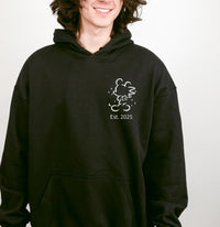 Personalised Mr and Mrs Disney Hoodies – Matching Mickey or Minnie Couple Hoodie – Est. Date – Wedding Gift, Honeymoon Outfit