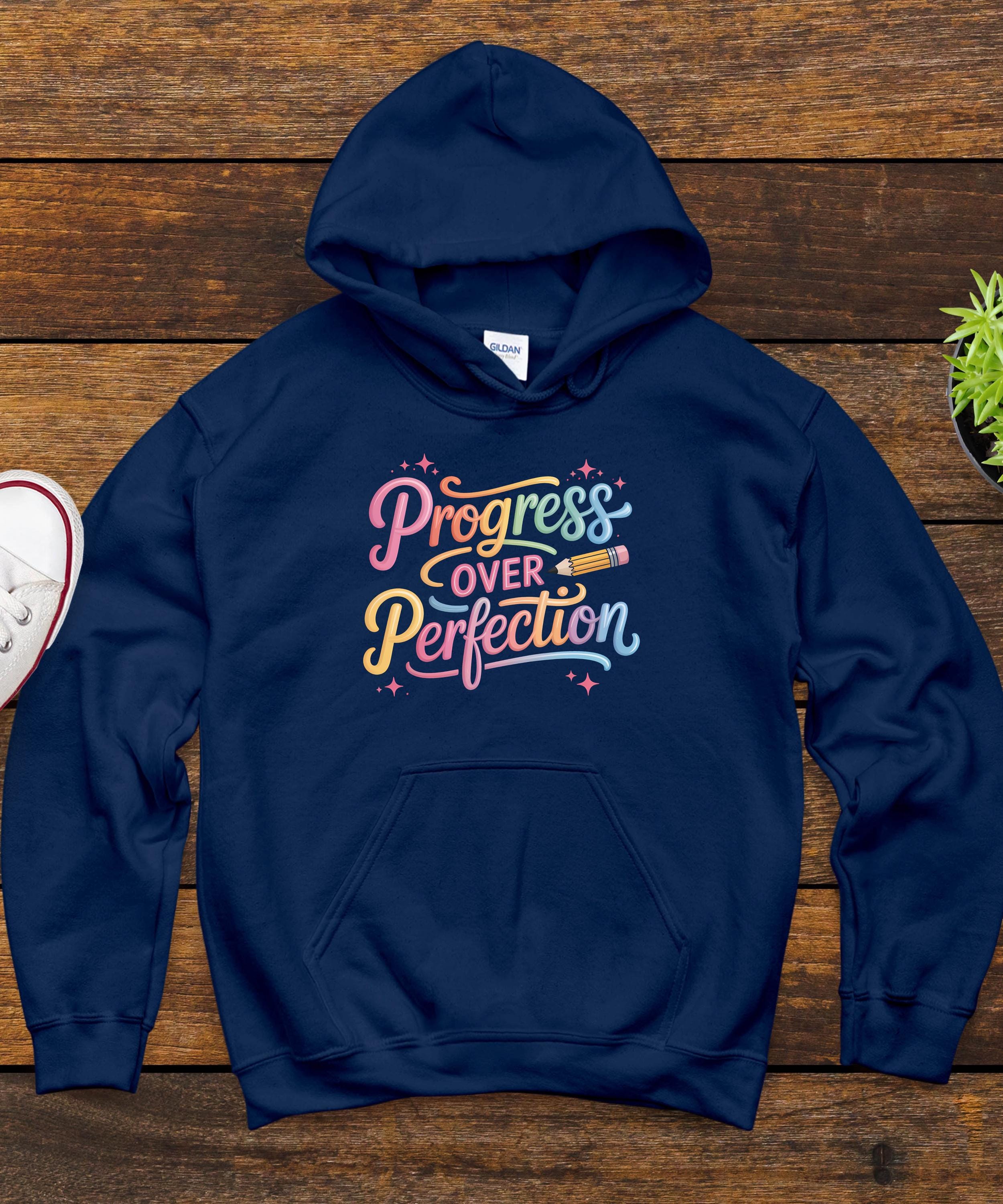 Progress Over Perfection Hoodie, Motivational Sweater, Inspirational Clothing, Positive Vibes, Self-Love Gift, Cozy