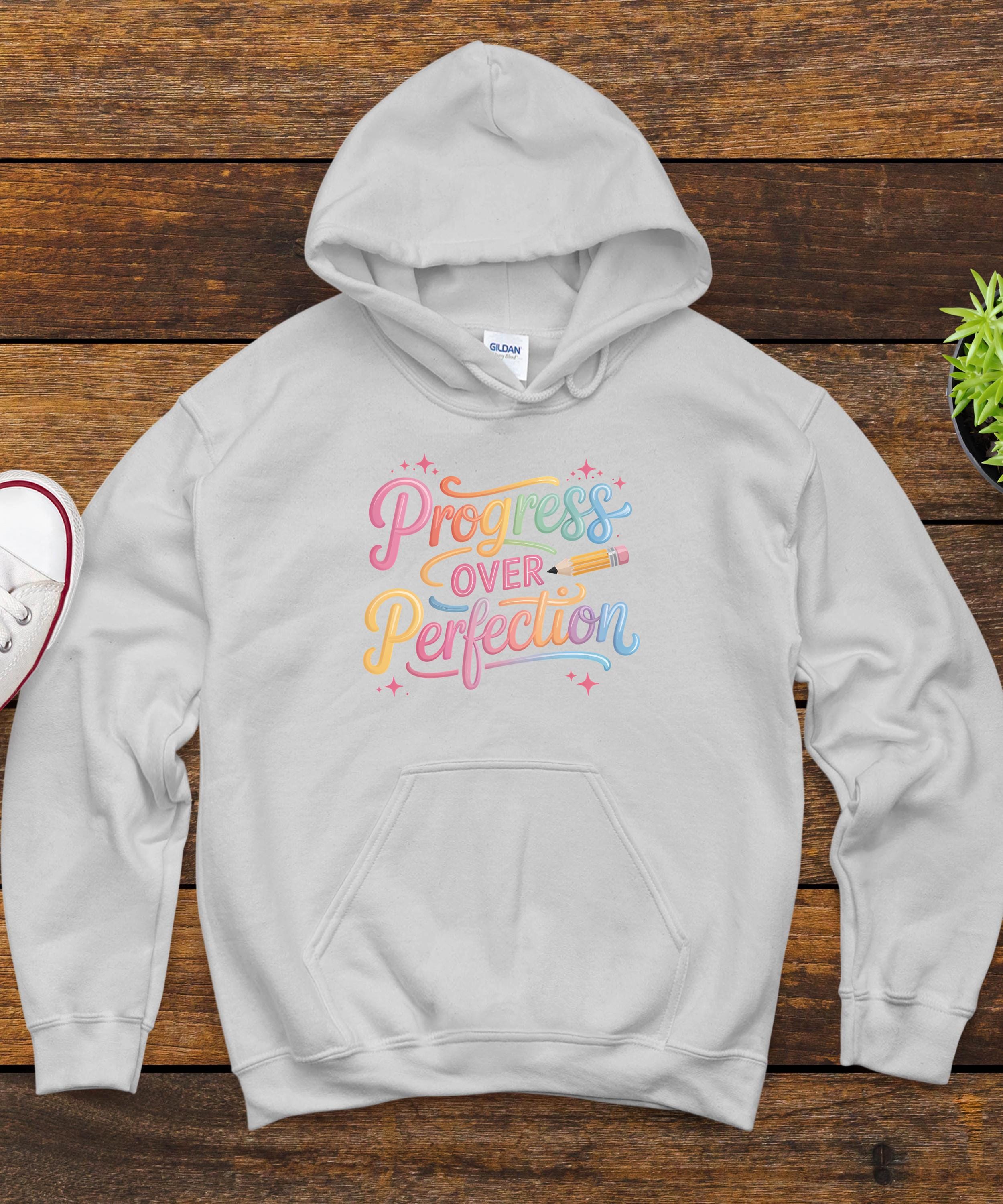 Progress Over Perfection Hoodie, Motivational Sweater, Inspirational Clothing, Positive Vibes, Self-Love Gift, Cozy