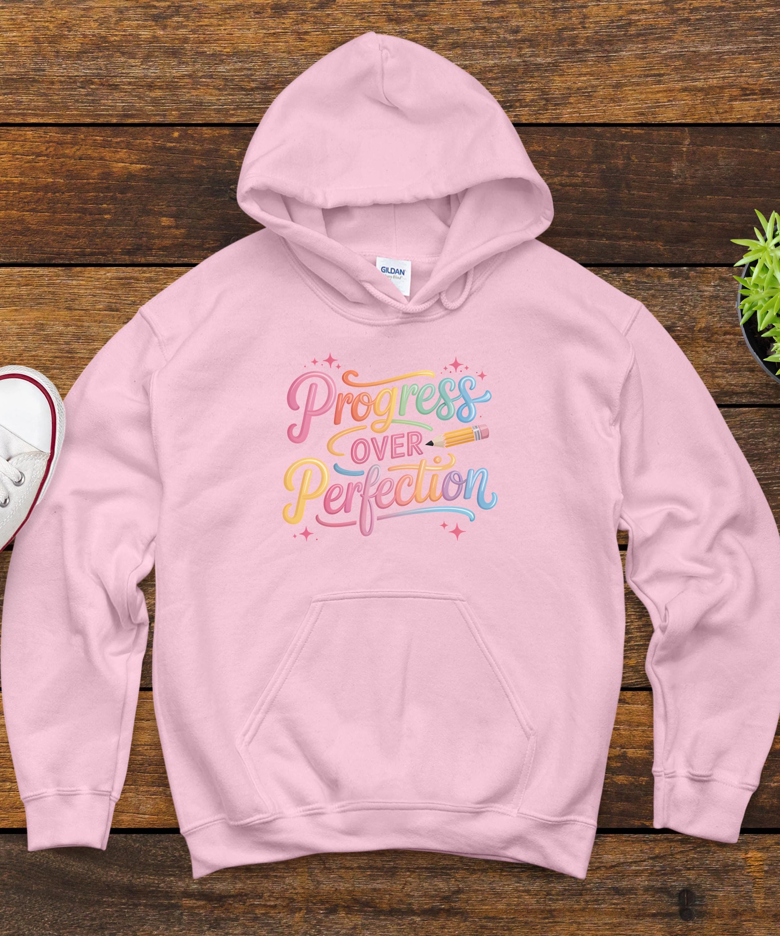 Progress Over Perfection Hoodie, Motivational Sweater, Inspirational Clothing, Positive Vibes, Self-Love Gift, Cozy