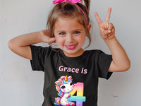 Personalized Unicorn Birthday T-Shirt: Custom Party Favor