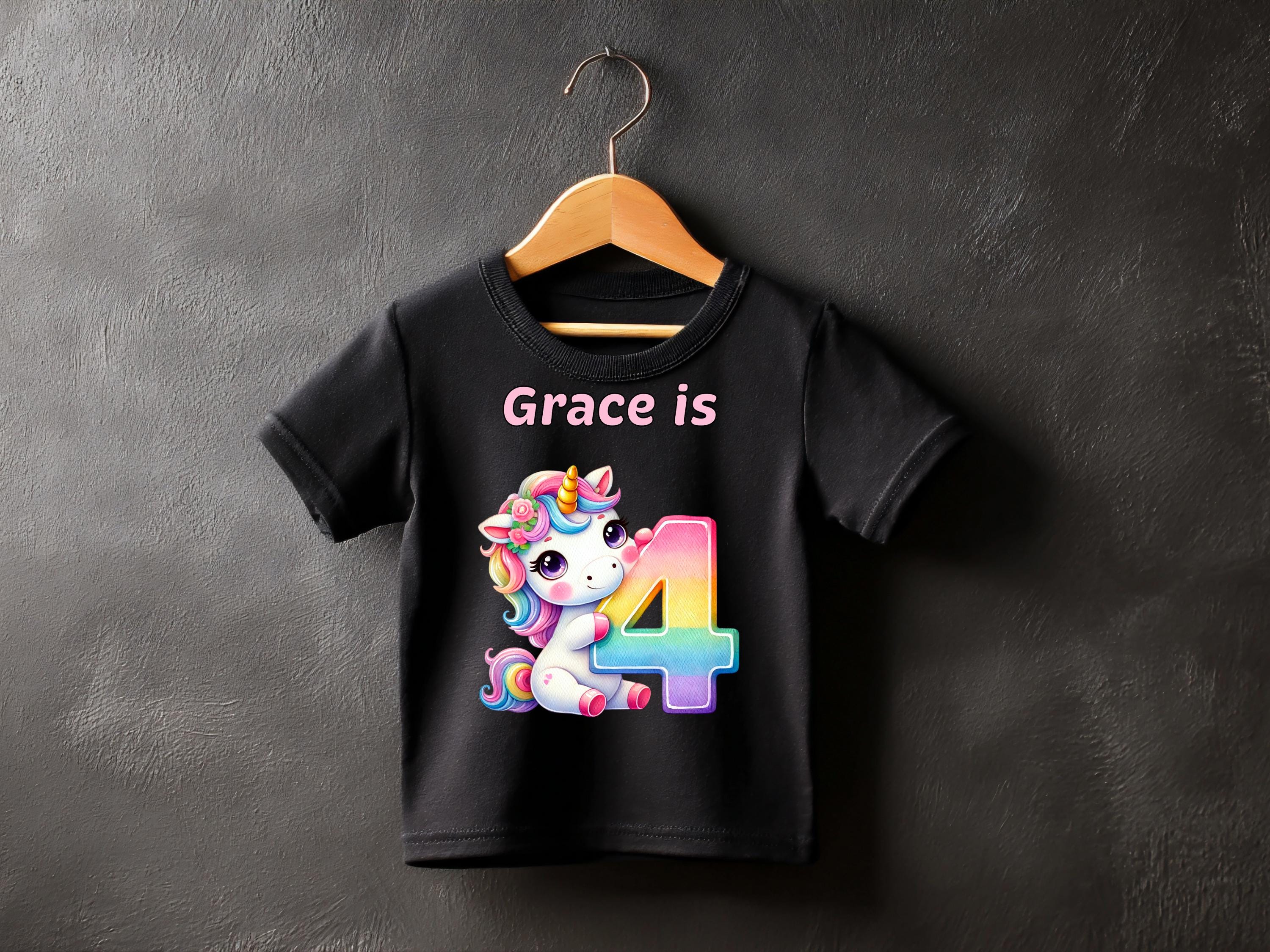 Personalized Unicorn Birthday T-Shirt: Custom Party Favor