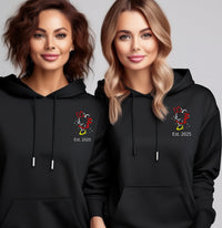 Personalised LGBTQ+ Disney Couple Hoodies – Matching Custom Sweatshirts – LGBTQ+ Wedding Gift