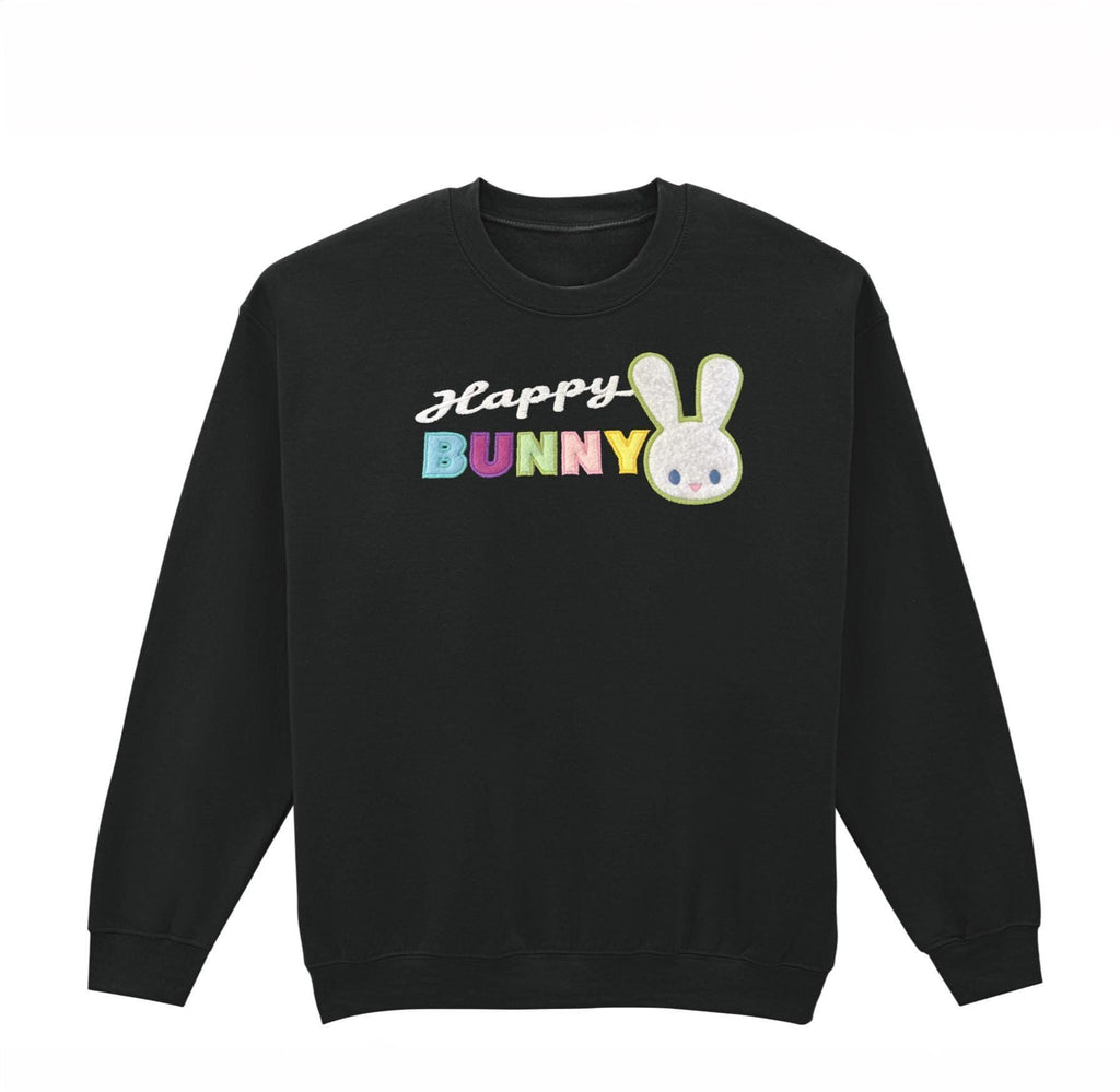 Happy Bunny Sweatshirt: Embroidered Appliqué, Plus Sizes, Handmade jumper