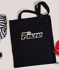 90s Five Boy Band Canvas Tote Bag: Retro Fan Merch