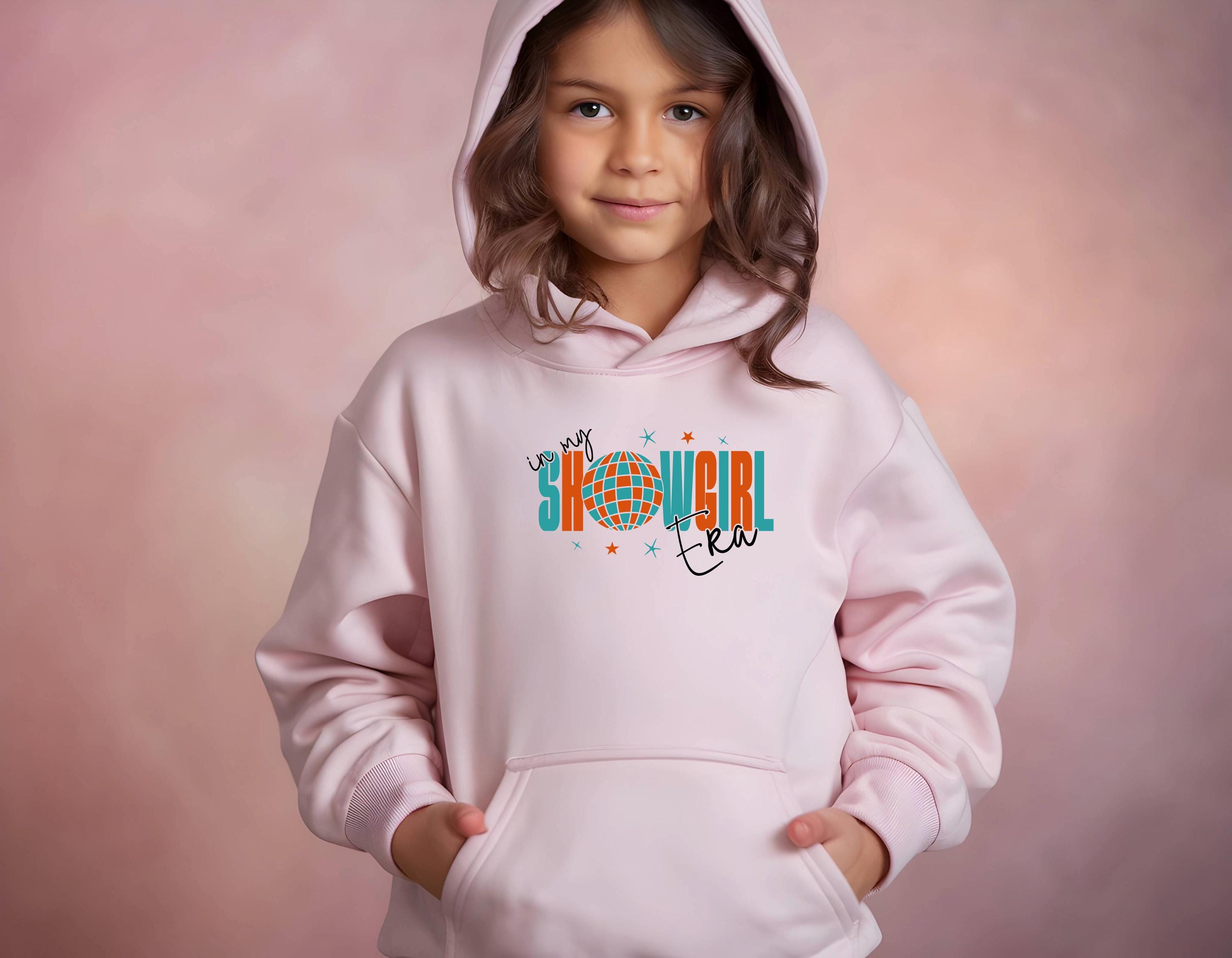 Kids 'Show Girl Era' Hoodie: Retro Disco Ball - Swiftie fan Hood