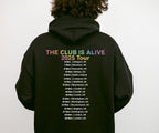 JLS 2025 Tour Hoodie: The Club Is Alive, Rainbow Sparkle Glitter Effect Logo