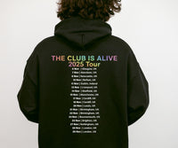 JLS 2025 Tour Hoodie: The Club Is Alive, Rainbow Sparkle Glitter Effect Logo