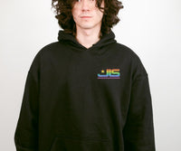JLS 2025 Tour Hoodie: The Club Is Alive, Rainbow Sparkle Glitter Effect Logo
