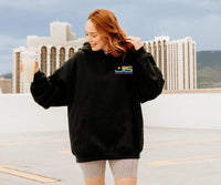 JLS 2025 Tour Hoodie: The Club Is Alive, Rainbow Sparkle Glitter Effect Logo