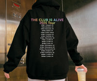 JLS 2025 Tour Hoodie: The Club Is Alive, Rainbow Sparkle Glitter Effect Logo