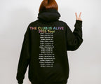 JLS 2025 Tour Hoodie: The Club Is Alive, Rainbow Sparkle Glitter Effect Logo