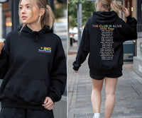 JLS 2025 Tour Hoodie: The Club Is Alive, Rainbow Sparkle Glitter Effect Logo