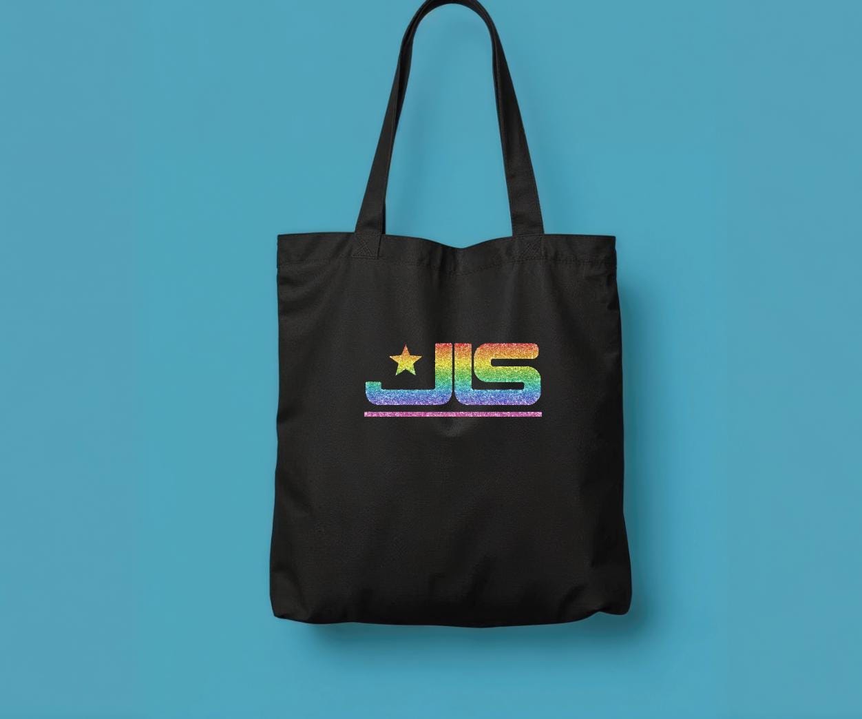JLS Rainbow Glitter Logo Tote Bag: Music Fan Merch