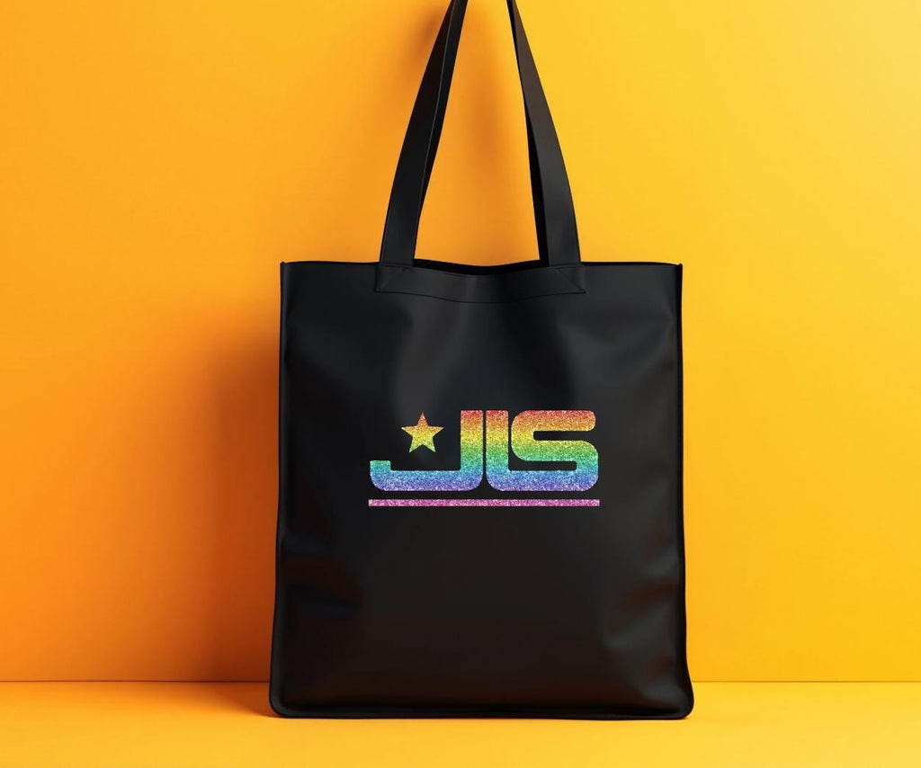 JLS Rainbow Glitter Logo Tote Bag: Music Fan Merch