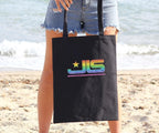 JLS Rainbow Glitter Logo Tote Bag: Music Fan Merch