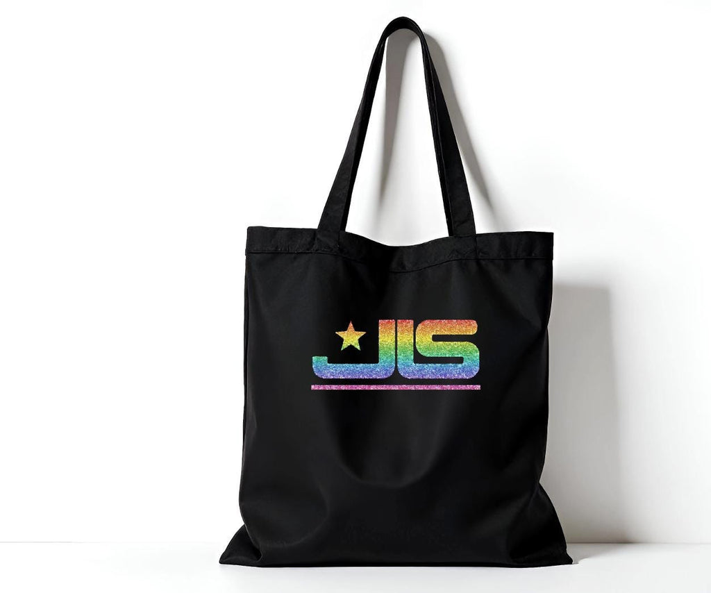 JLS Rainbow Glitter Logo Tote Bag: Music Fan Merch
