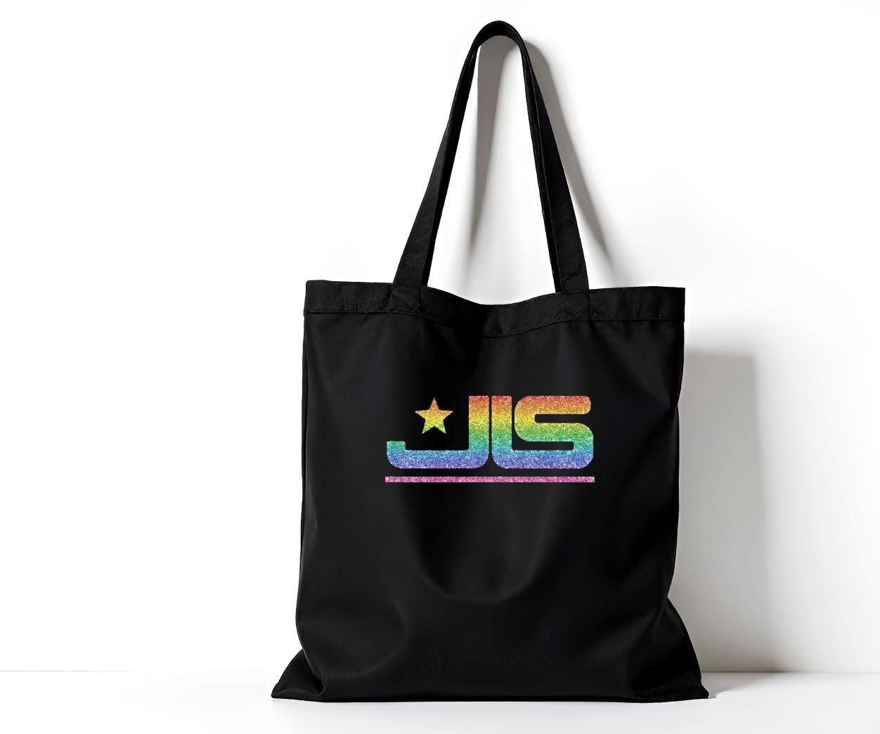 JLS Rainbow Glitter Logo Tote Bag: Music Fan Merch