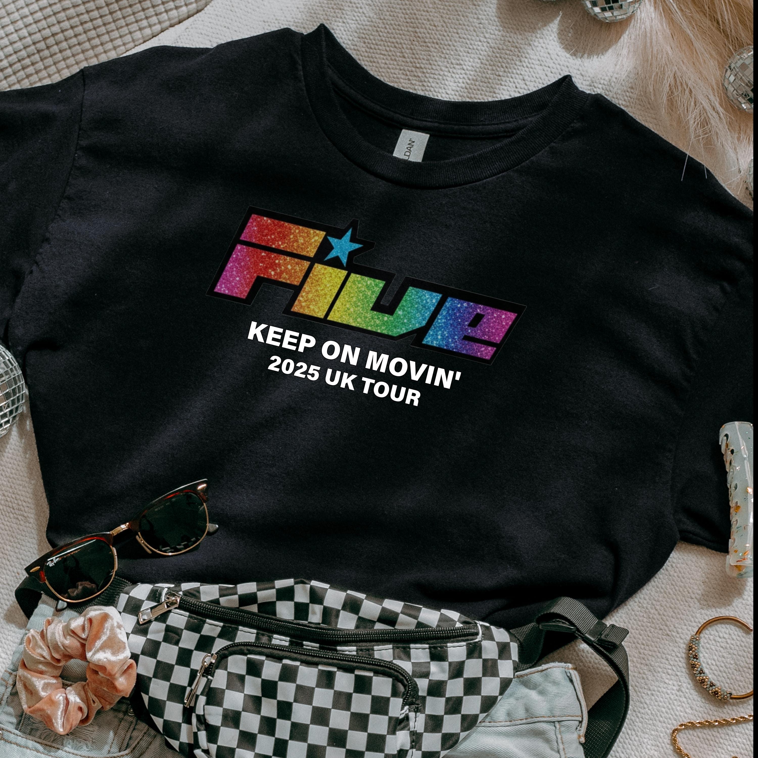 5ive Tour T-shirt - Keep on Movin' Five 2025 UK Tour - Matching Outfits - Quick Delivery