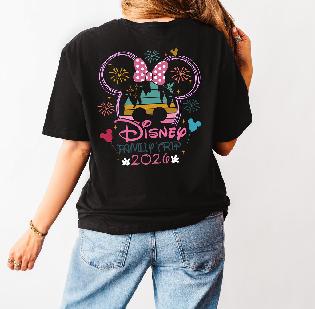 Disney Trip 2026 Family Tshirts – Mickey or Minnie Disneyland T-Shirts - Personalised Group Matching Holiday
