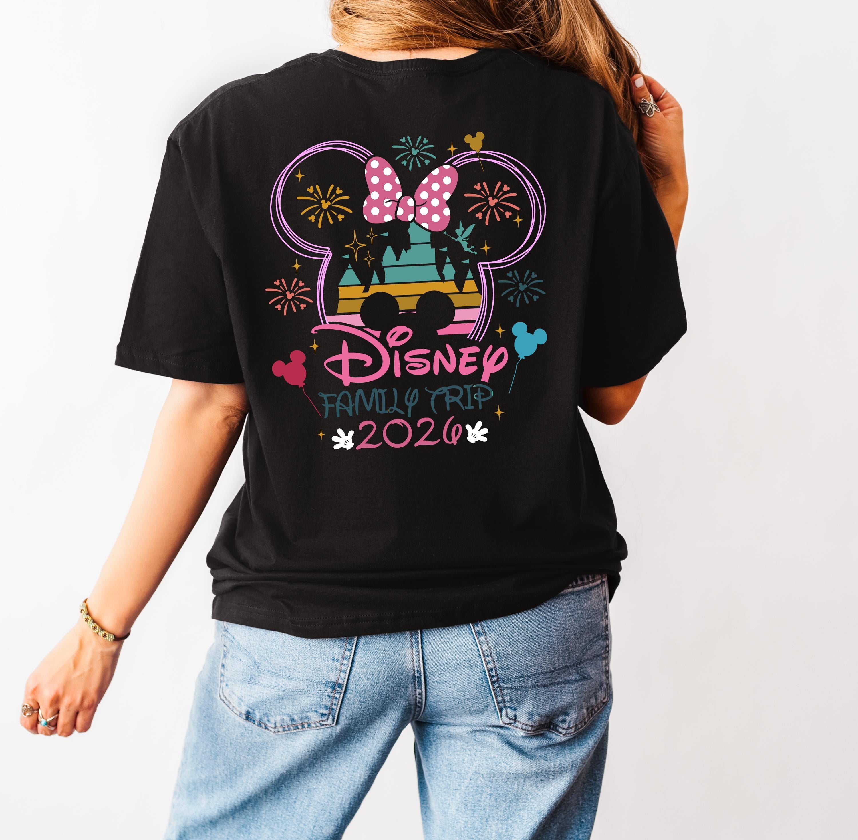 Disney Trip 2026 Family Tshirts – Mickey or Minnie Disneyland T-Shirts - Personalised Group Matching Holiday