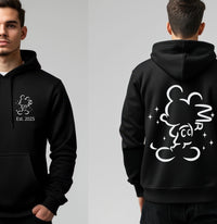 Personalised Mr and Mrs Disney Hoodies – Matching Mickey or Minnie Couple Hoodie – Est. Date – Wedding Gift, Honeymoon Outfit