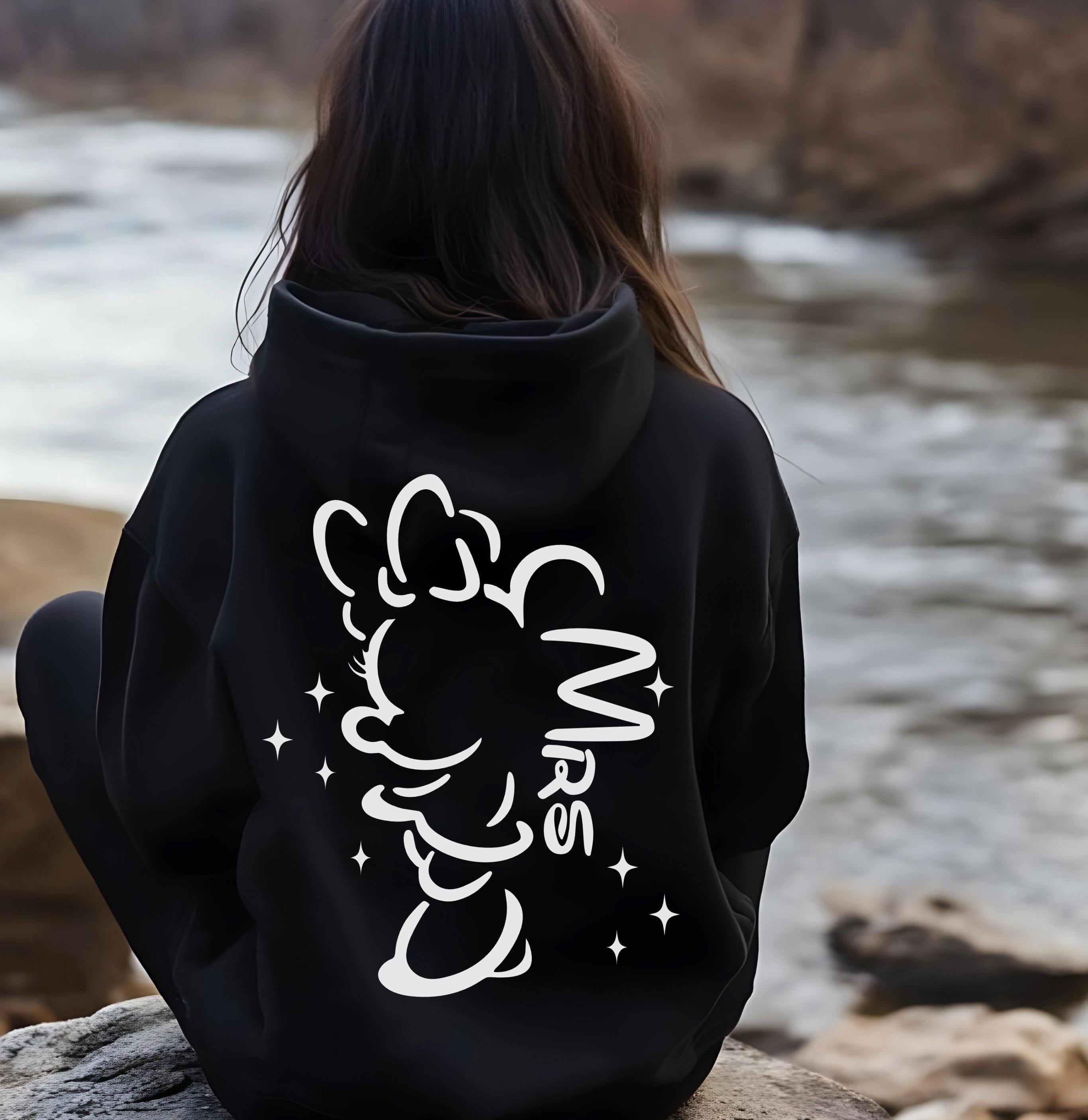 Personalised Mr and Mrs Disney Hoodies – Matching Mickey or Minnie Couple Hoodie – Est. Date – Wedding Gift, Honeymoon Outfit