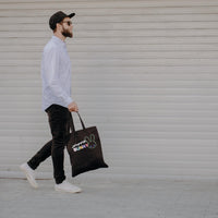 Happy Bunny Tote Bag: Black Cotton Blend Eco Shopper