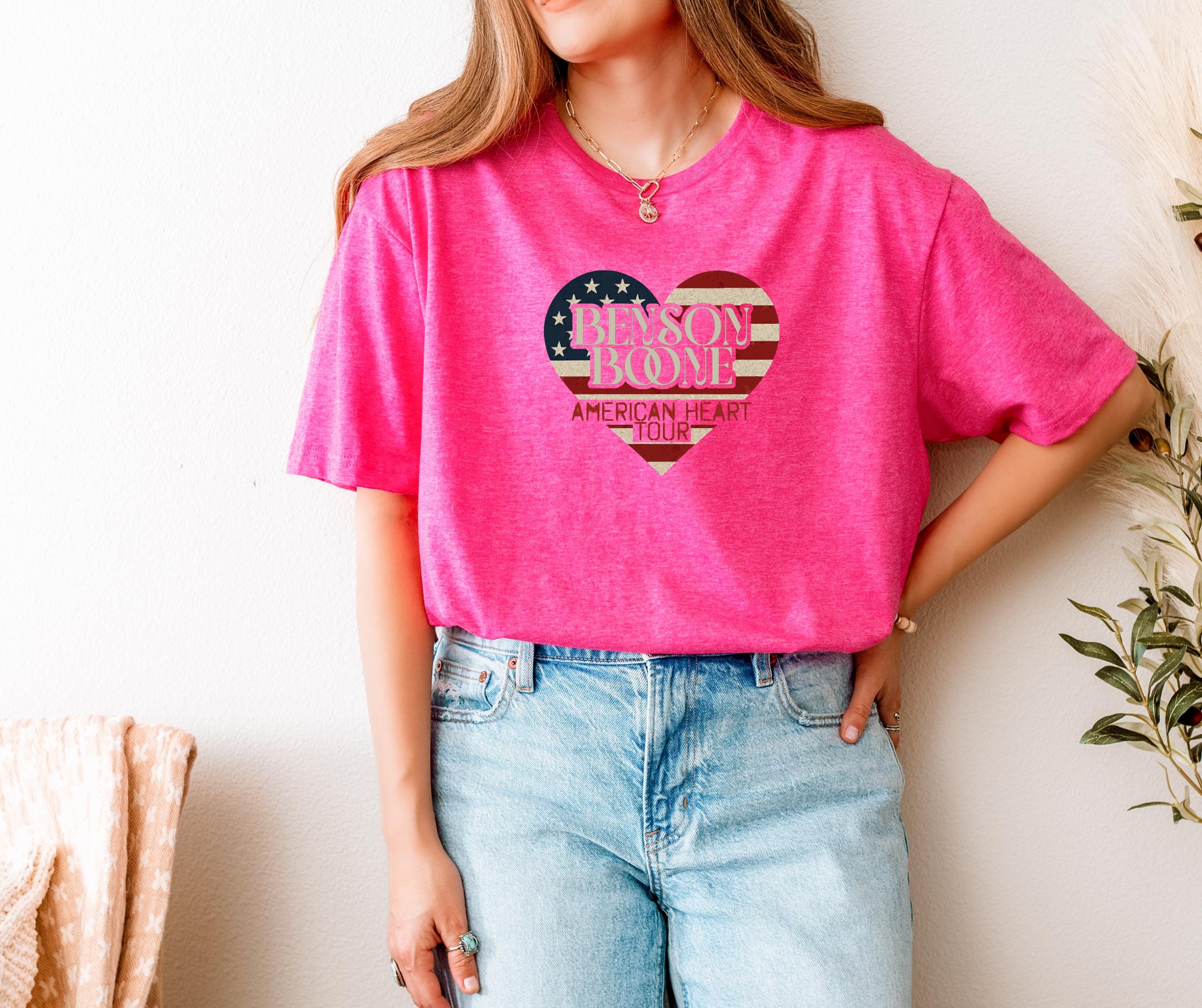 Benson Boone American Heart Tour T-Shirt | Retro Style, Music Gift