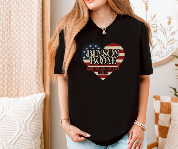 Benson Boone American Heart Tour T-Shirt | Retro Style, Music Gift