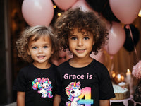 Personalized Unicorn Birthday T-Shirt: Custom Party Favor