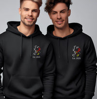 Personalised LGBTQ+ Disney Couple Hoodies – Matching Custom Sweatshirts – LGBTQ+ Wedding Gift