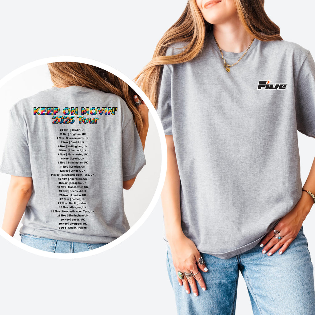 Five 90s Boy Band Tour T-Shirt: 5ive Retro Pop Fan Gift