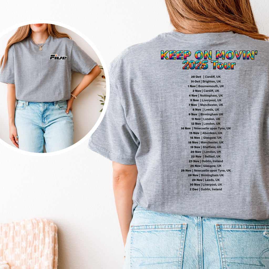 Five 90s Boy Band Tour T-Shirt: 5ive Retro Pop Fan Gift