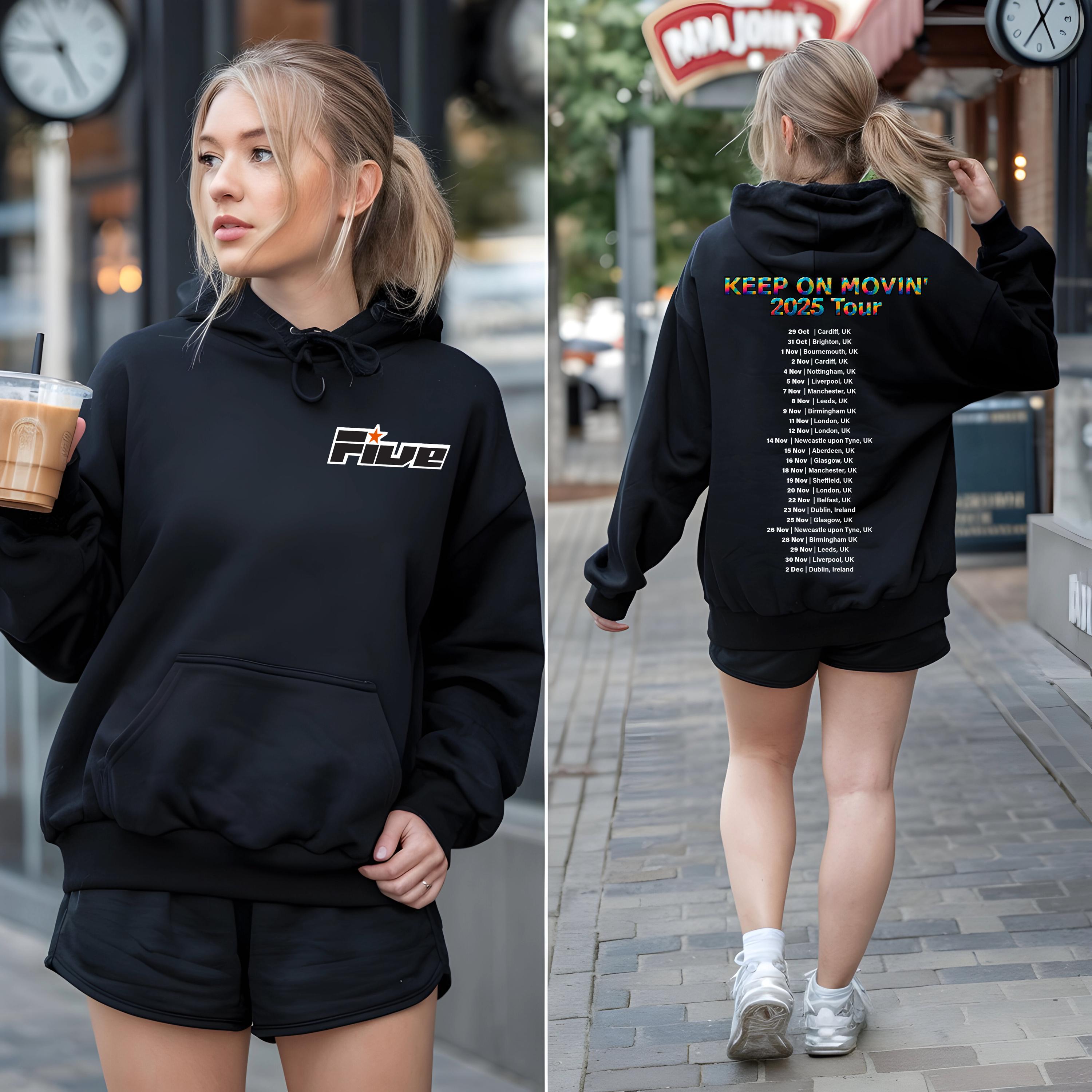 90s Five Tour Hoodie - 5ive Retro Boy Band Fan Merch - Keep on movin