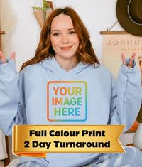 Personalised Custom Hoodie with Full Colour Design, Unisex, 2-Day Turnaround, Gift, Events & Workwear